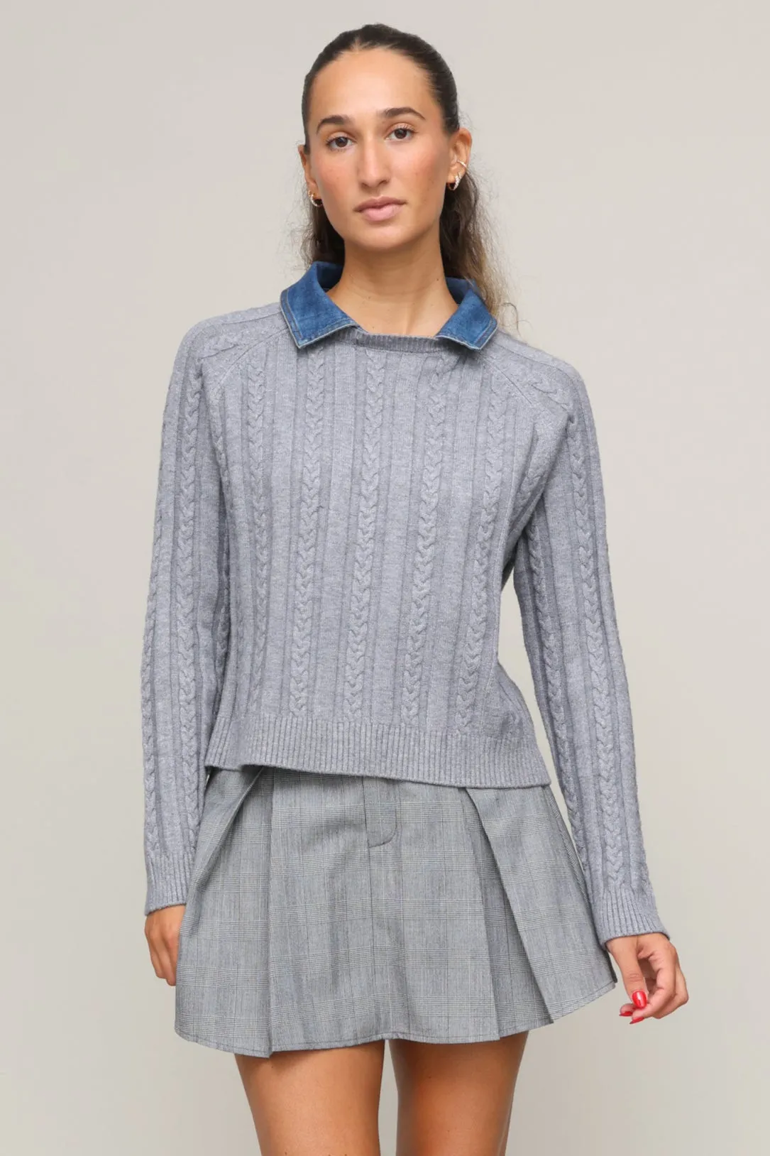 MultiPanelBreathability Snag Free Fabric Peyton Two Fer Sweater