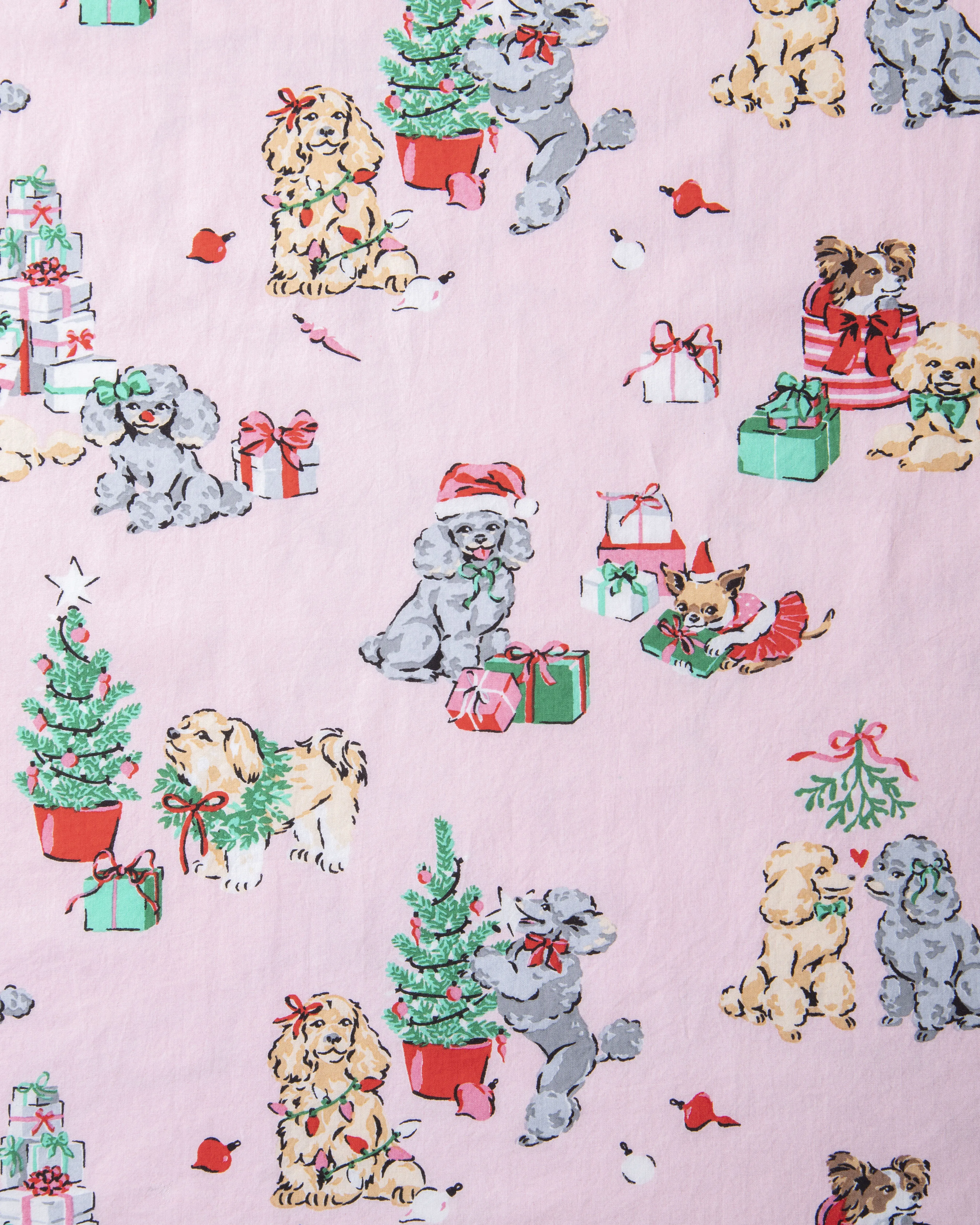 PF x The Hiltons Christmas Poodle Party - Sleep Shirt - Rose