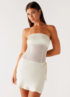 Tulle Air Philomena Mini Dress - Off White