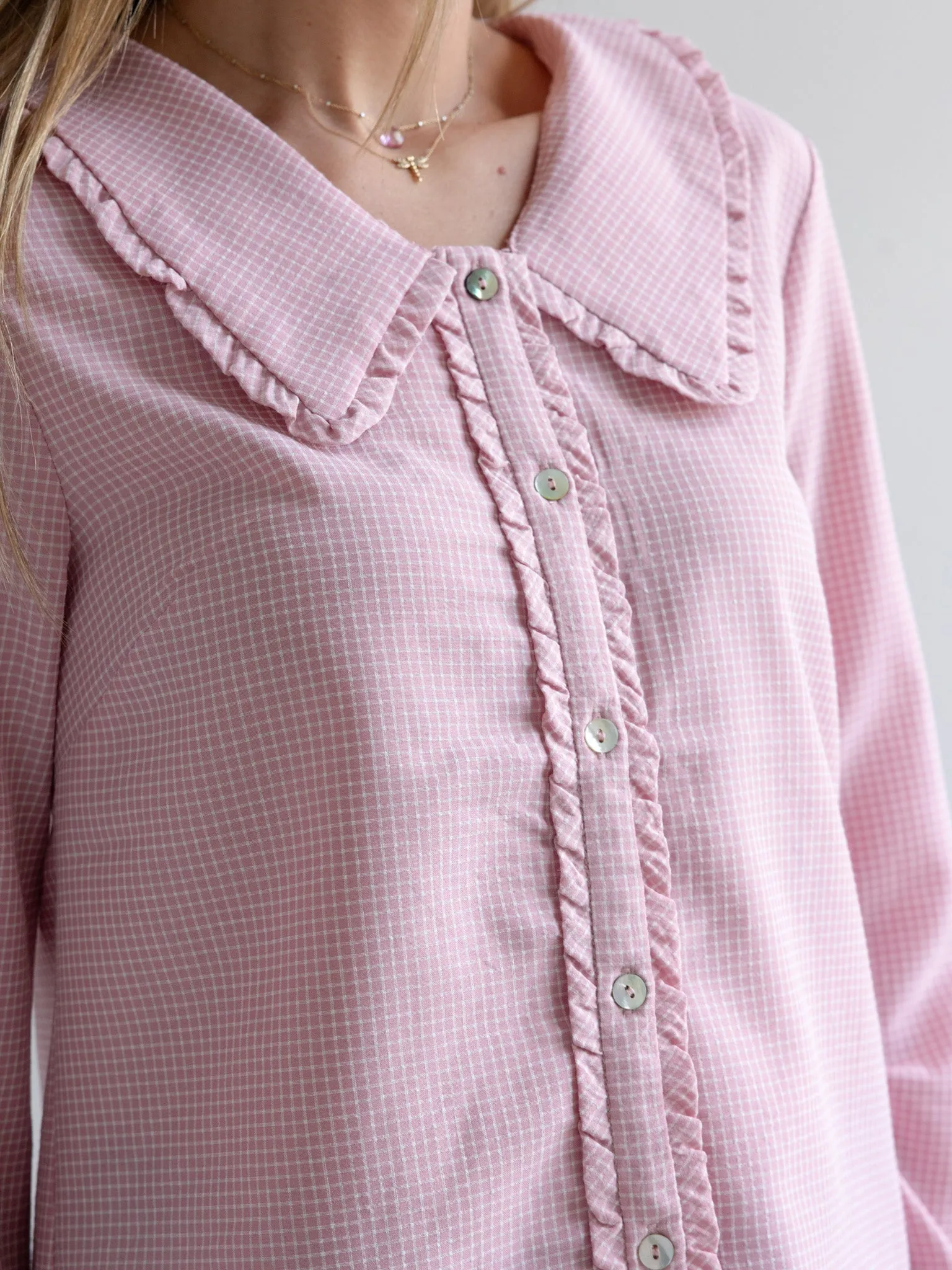 Modular Layering System Phoebe Gingham Collared Blouse