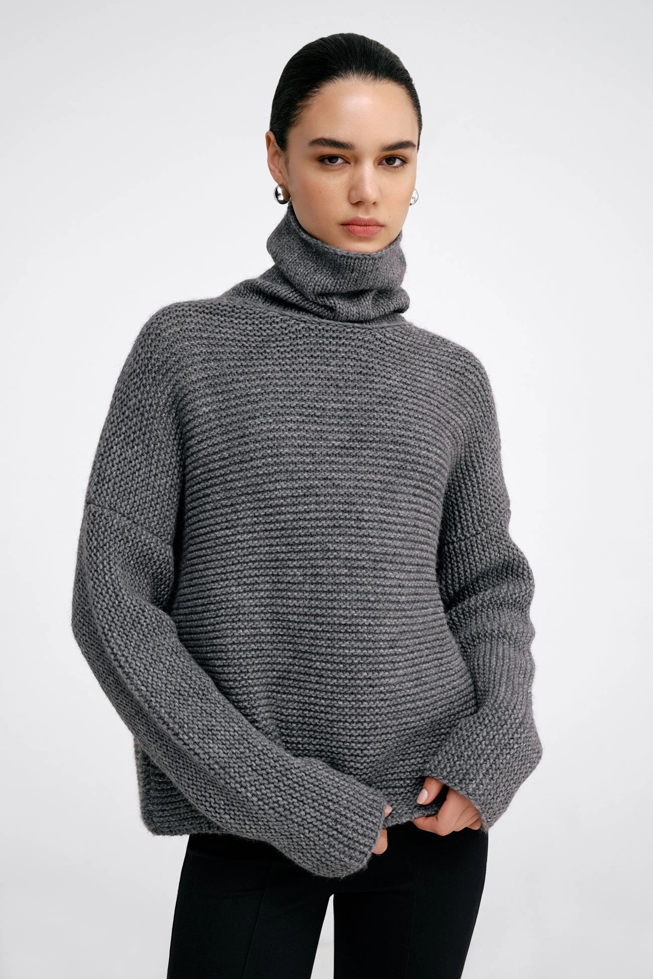 Pia Turtleneck Sweater Anti Microbial Lining Drop Shoulder Silhouette