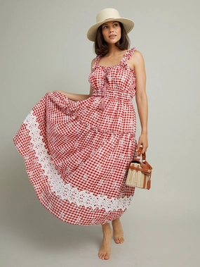 Picnic Plaid Dress Silky-Lining