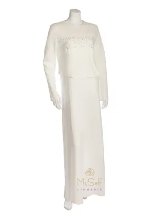 Pierre Balmingo Paris White Nursing Nightgown with White Lace Trim