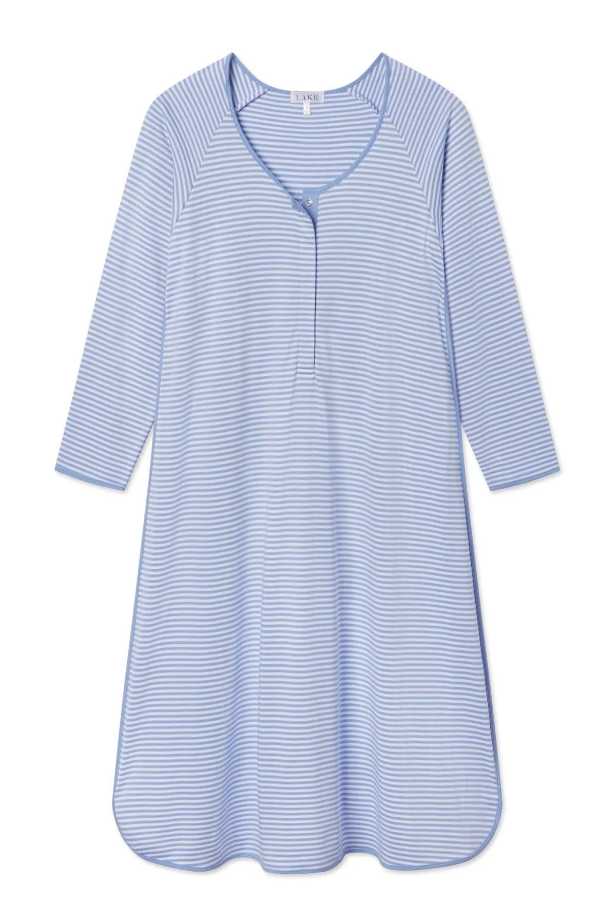Pima Maternity Long Sleeve Nightgown in Hydrangea