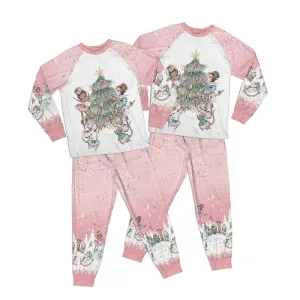 Pink Christmas Nutcracker Kid Pajamas Set Matching