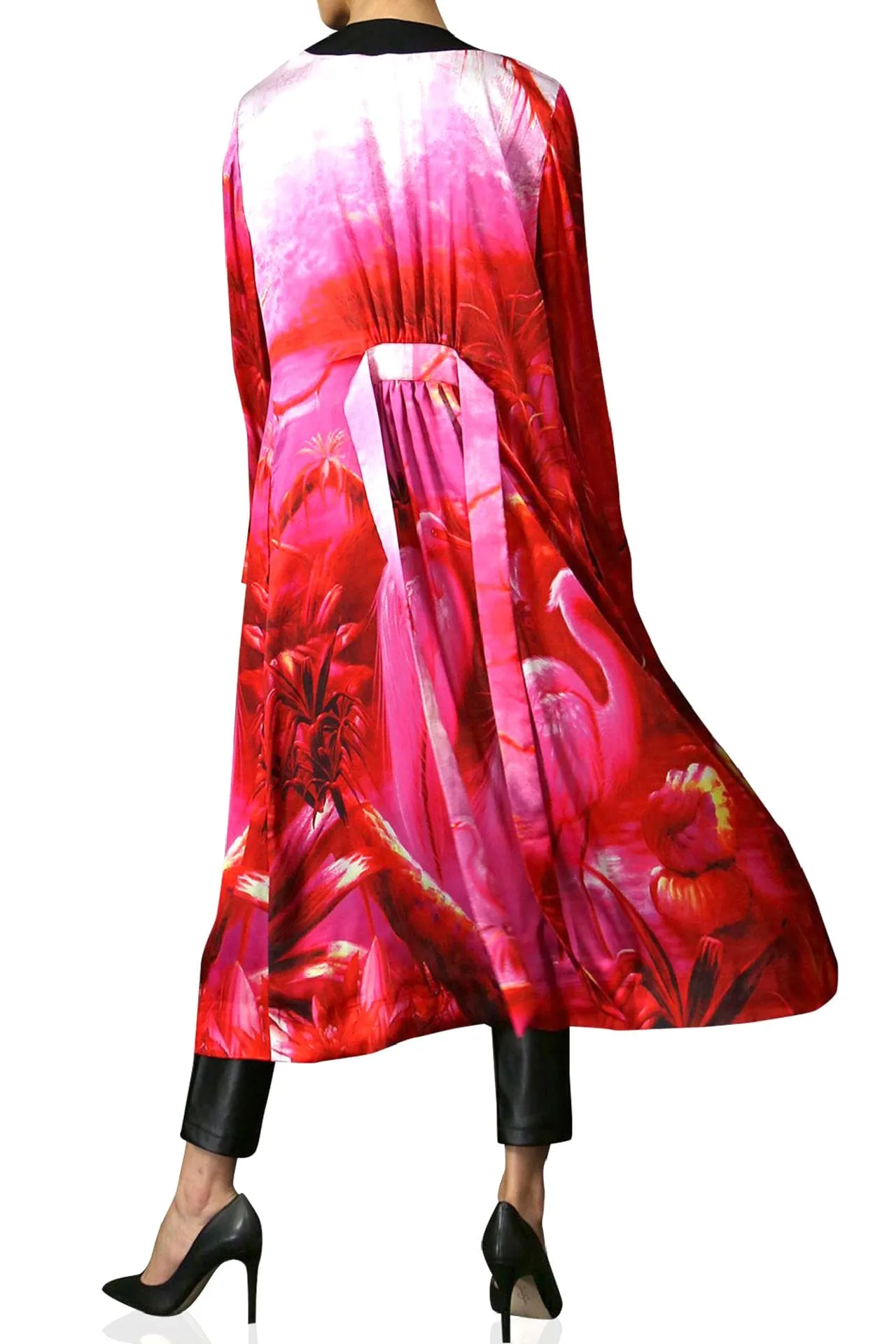Pink Long Silk Robe