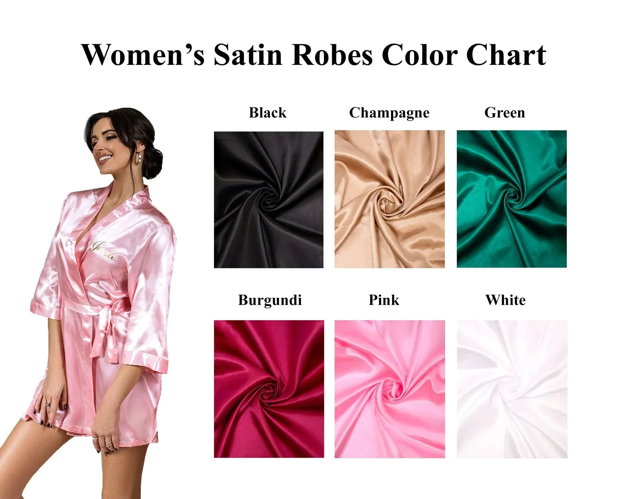 Pink Satin Custom Robes