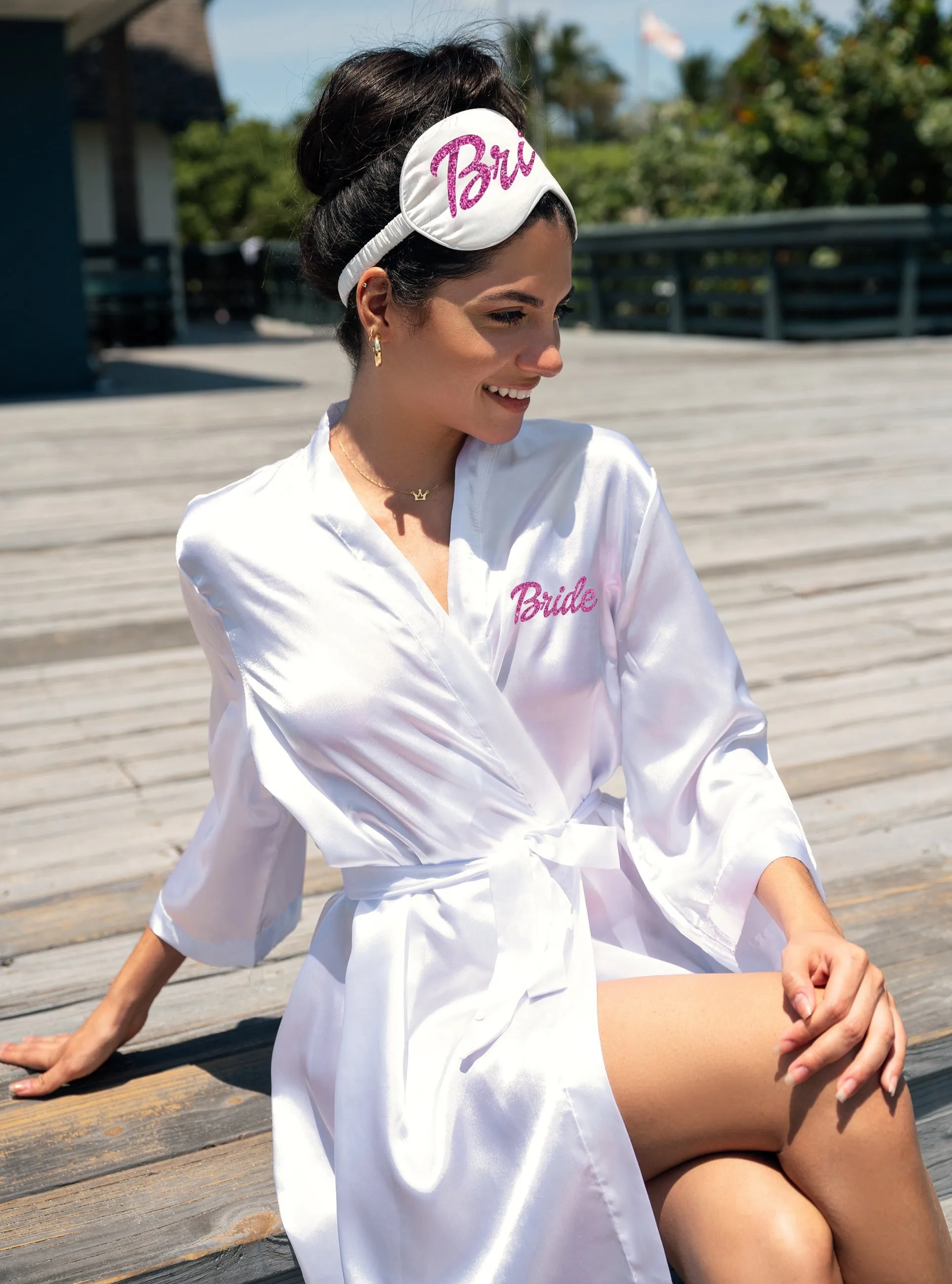 Pink Satin Custom Robes