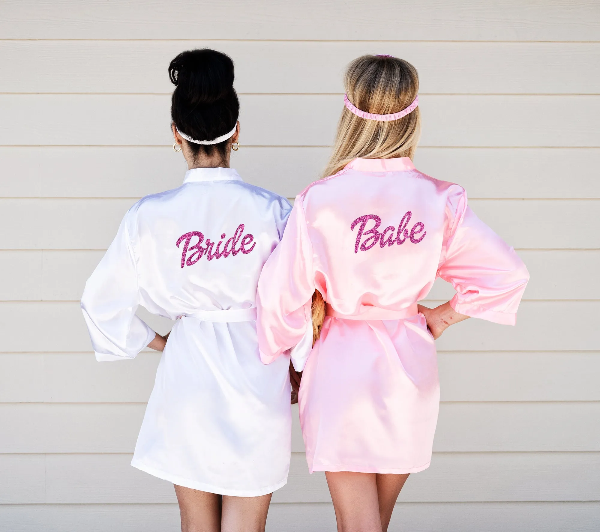 Pink Satin Custom Robes