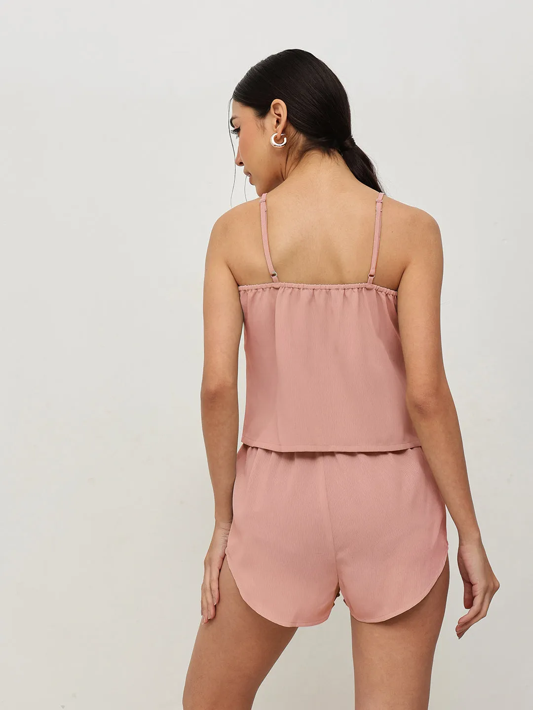 Pink Satin Lounge Set