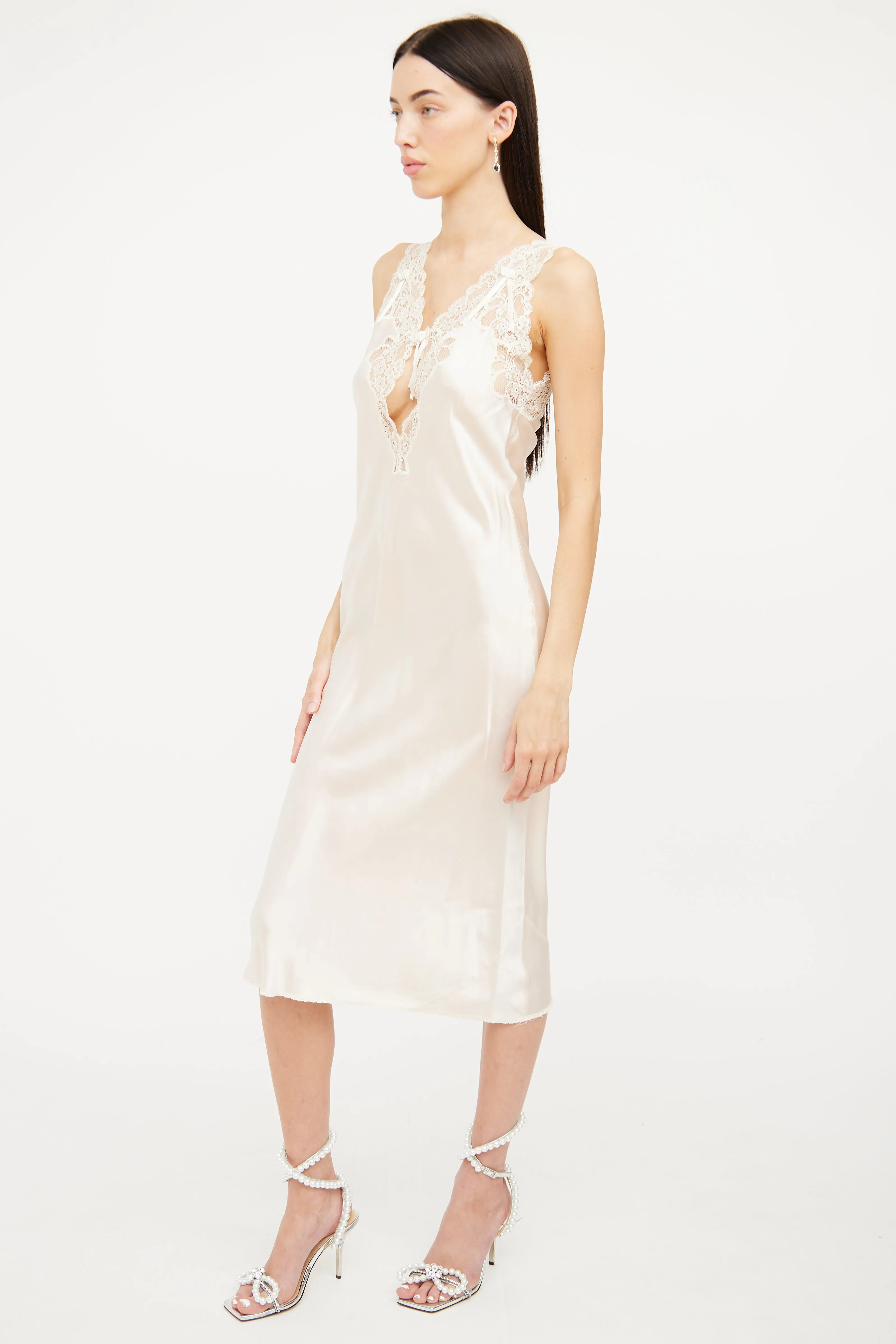 Pink Silk & Lace Dress Set
