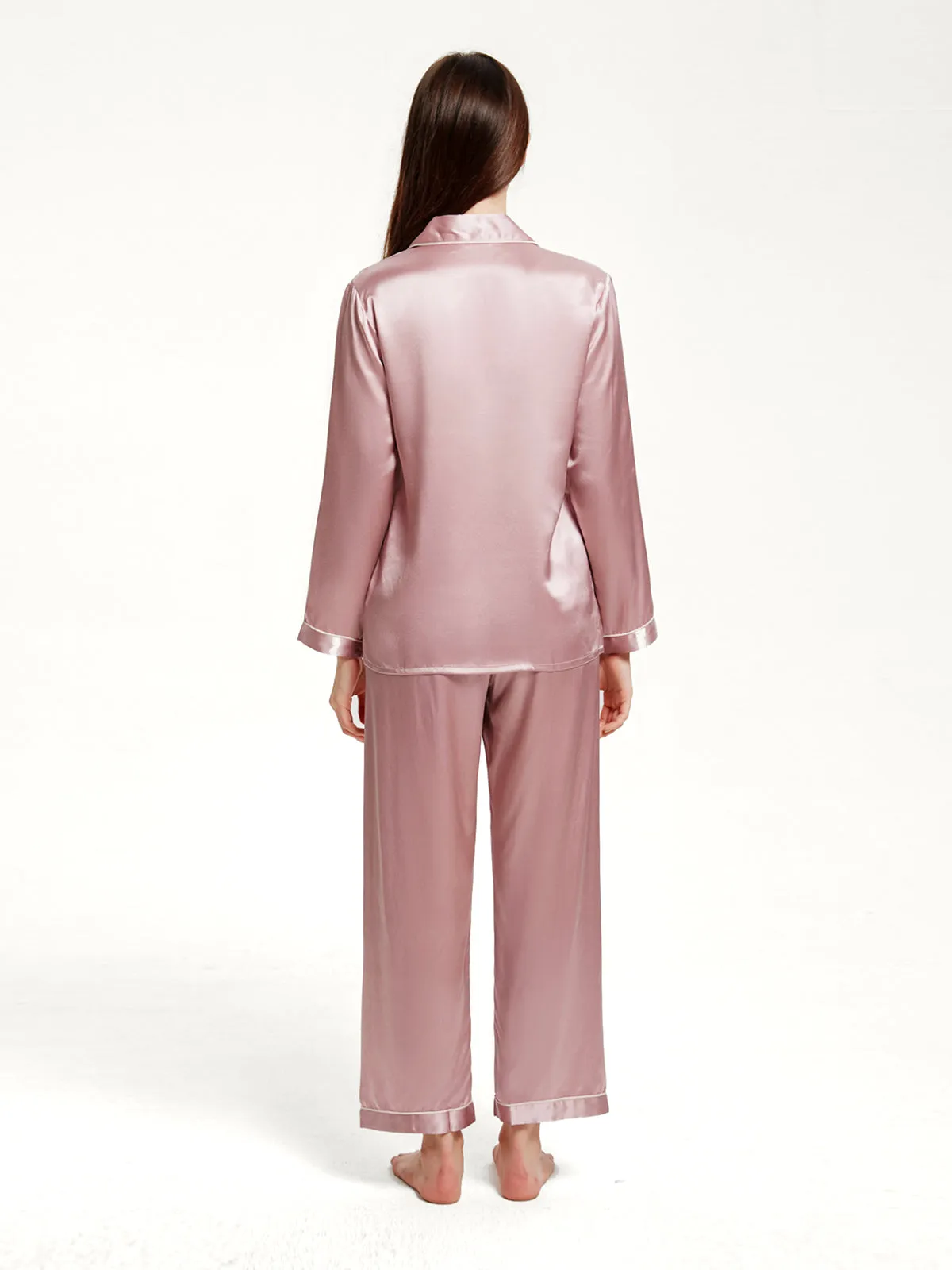 Pink Silk Pajamas Set for Women