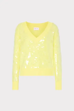 AntiPillingSurface SleevelessOption Ilaria Sequin V-Neck Sweater
