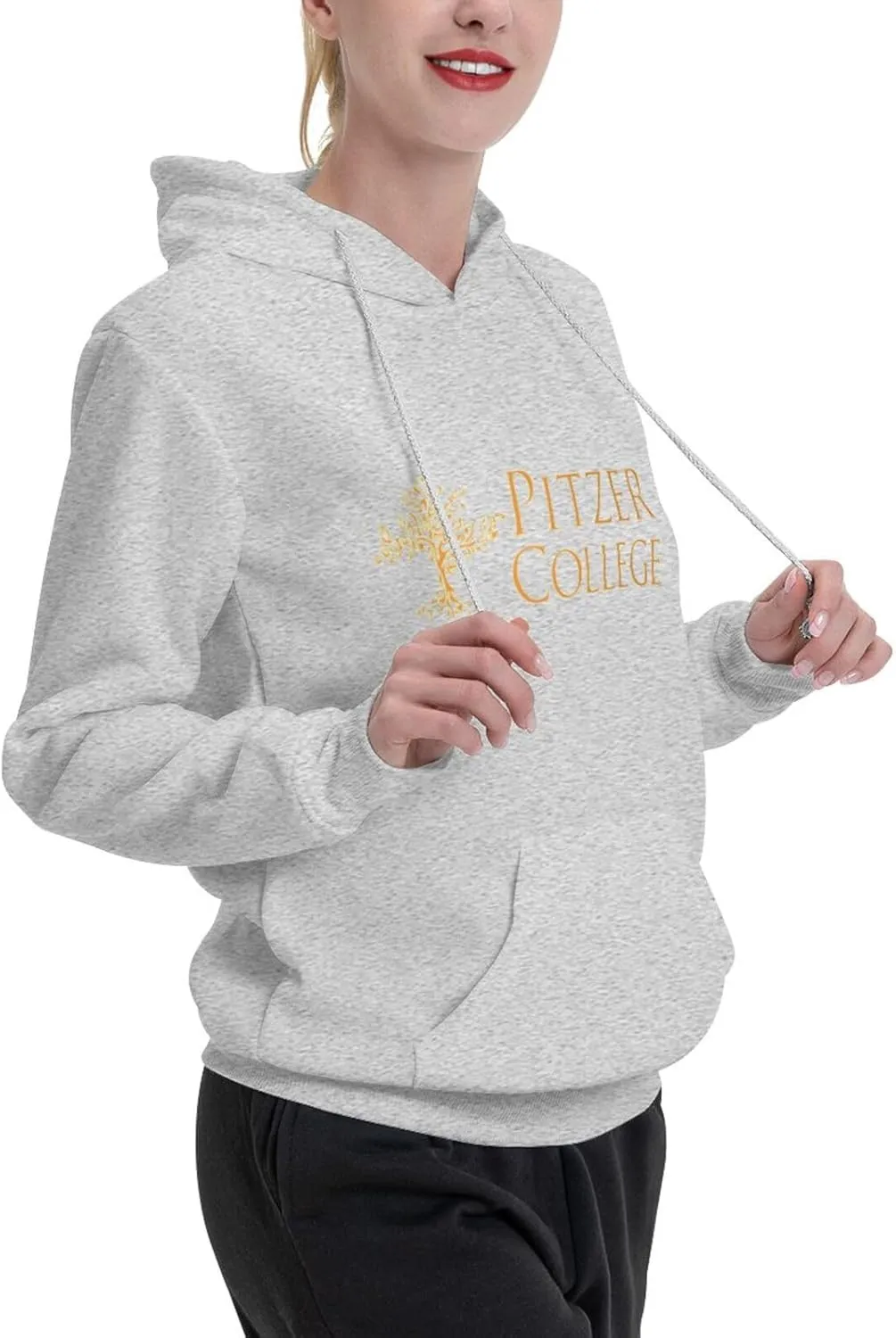 Pitzer College Logo Unisex-Adult Fleece Hoodie Sweatshirt