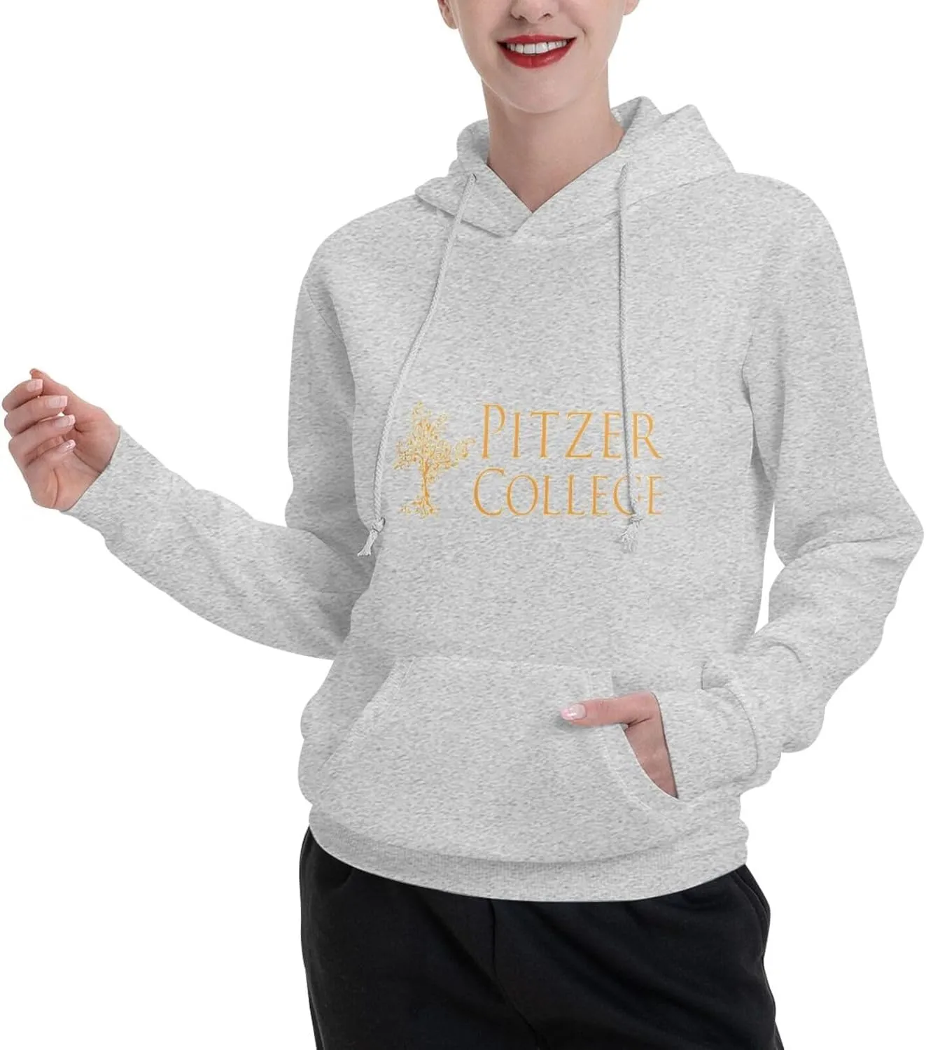 Pitzer College Logo Unisex-Adult Fleece Hoodie Sweatshirt