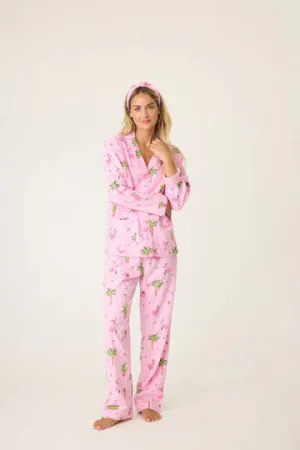 PJ SALVAGE-FLAMINGO FLANNEL PJ SET-PINK
