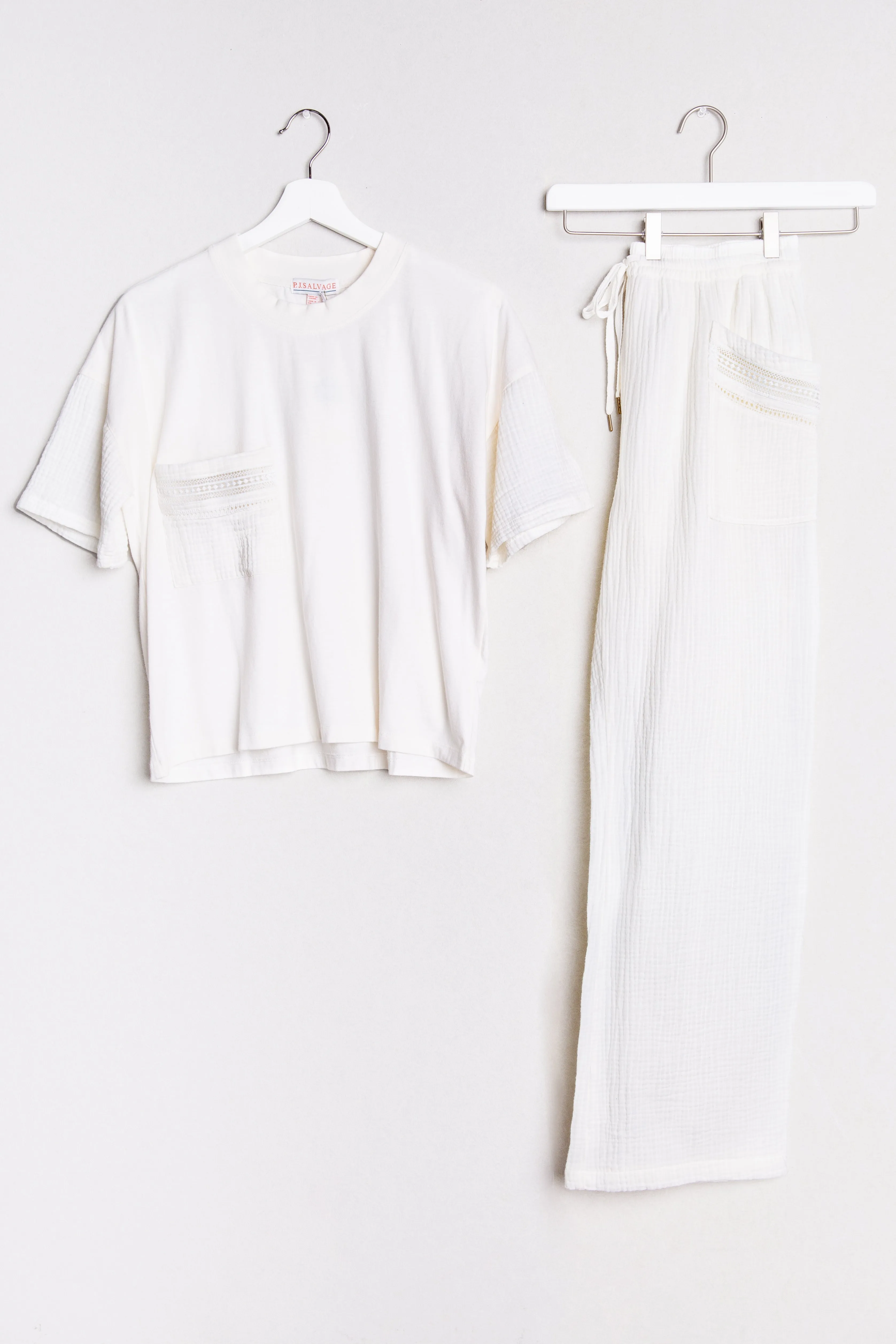 PJ Salvage Gauzin' Around Solid Short Sleeve Tee- Ivory