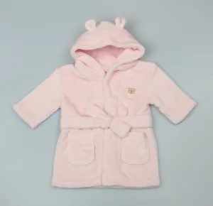 Plain Pink Super Soft Dressing Gown (0-6 & 6-12 Months) (PK6) WF1935