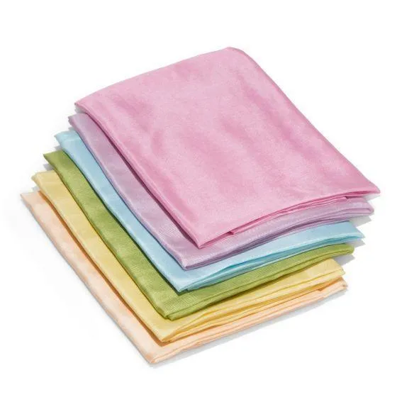 Plant-Dyed Silk Cloths 35.4 x 35.4" - Pastels Colors
