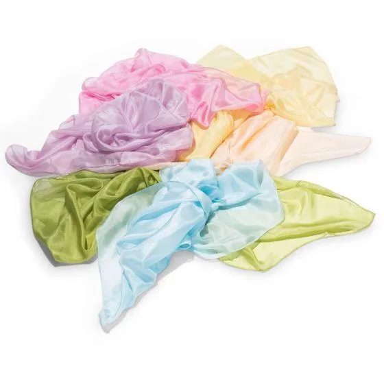 Plant-Dyed Silk Cloths 35.4 x 35.4" - Pastels Colors