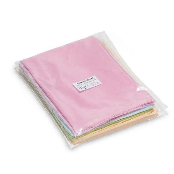 Plant-Dyed Silk Cloths 35.4 x 35.4" - Pastels Colors