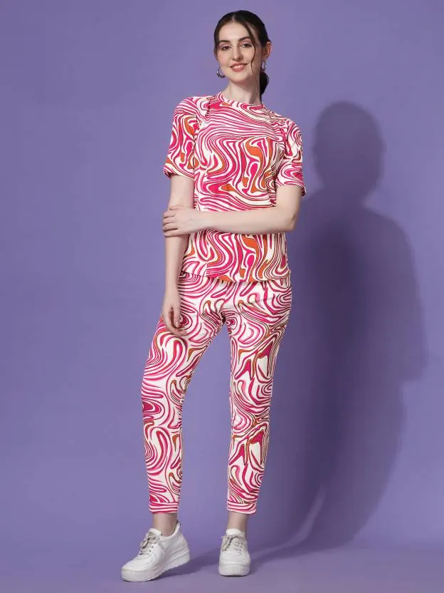 Playful Pink Animal Printed Co-ord Set