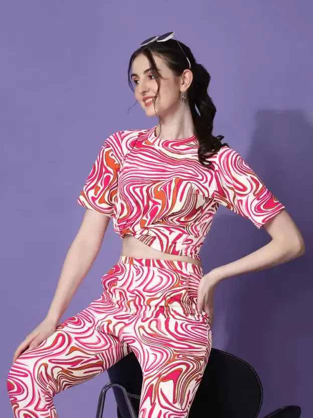 Playful Pink Animal Printed Co-ord Set