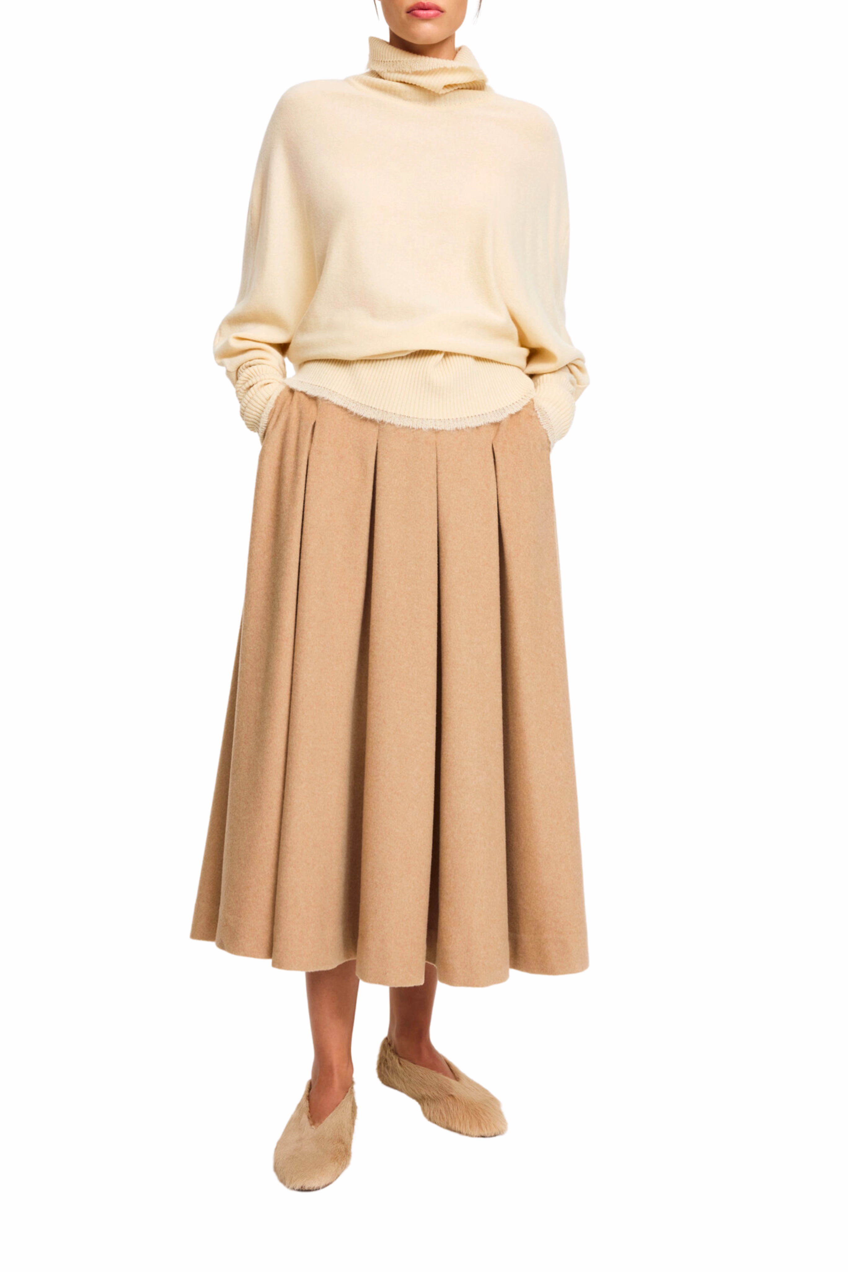 Versatile Fit Neutral Look Eden Wool Skirt