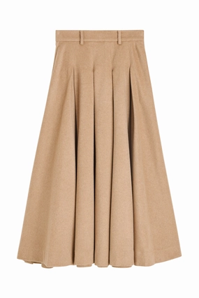 Eden Wool Skirt Faux Leather