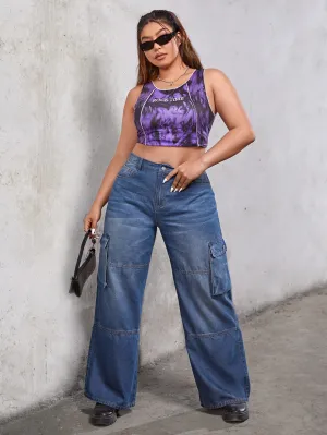 Plus Flap Pocket Cargo Jeans