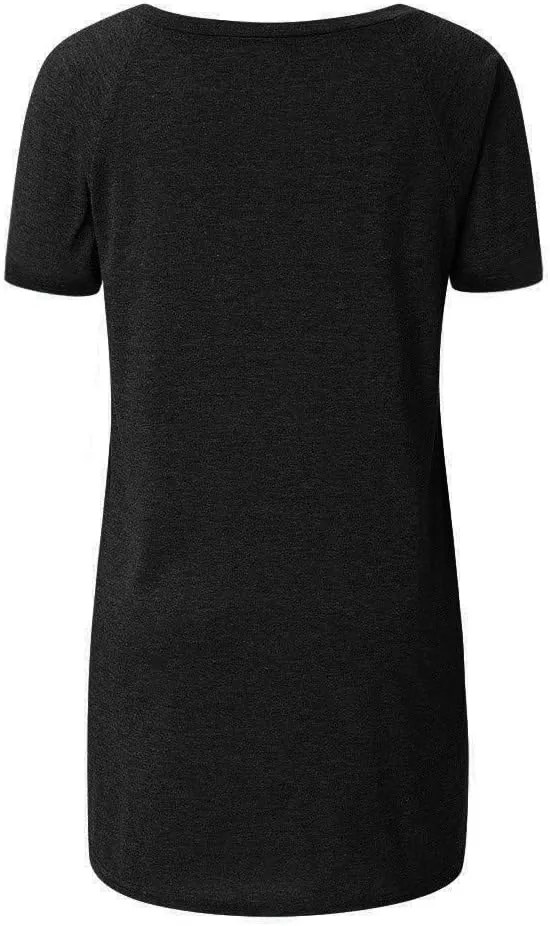 Plus Size Tunic Tops for Women Long Flowy Shirts for Leggings Short Sleeve V Neck/Crewneck Tees Blouse