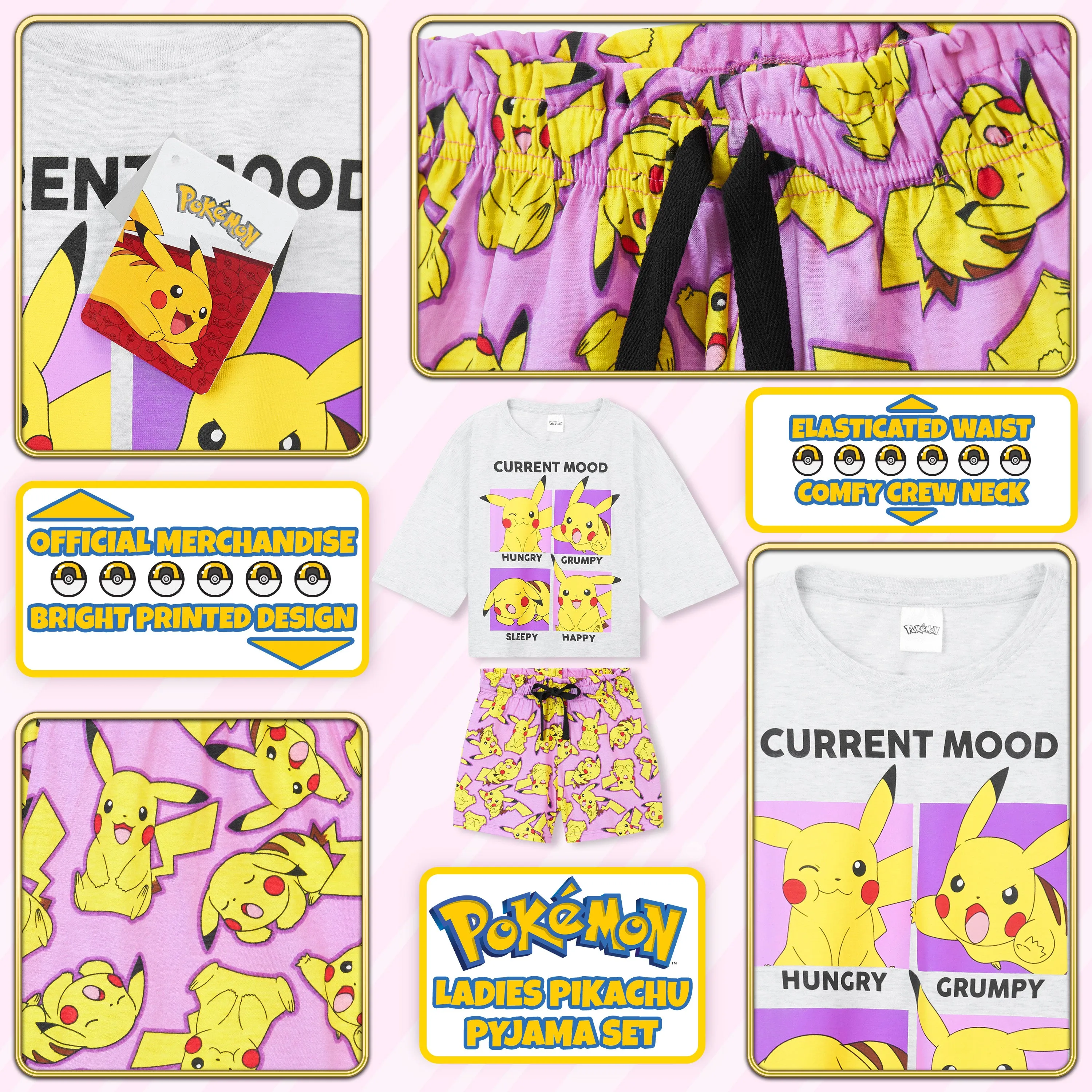 Pokemon Pyjamas for Women Teenagers Summer Pikachu Ladies Lounge Wear Sets