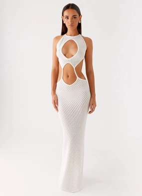 Caicos Crochet Maxi Dress - White Chic Tailoring Design