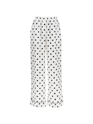 Polka Dot Silk Pants