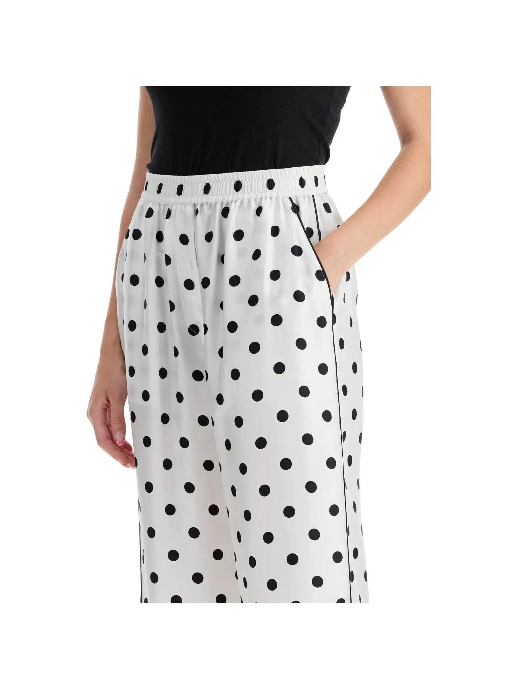 Polka Dot Silk Pants