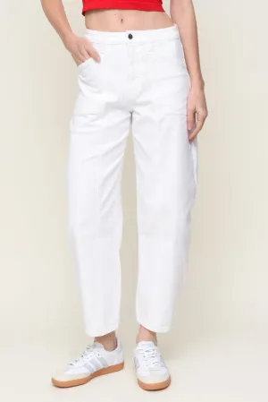 Portugal Barrel Jean White Lightweight Material