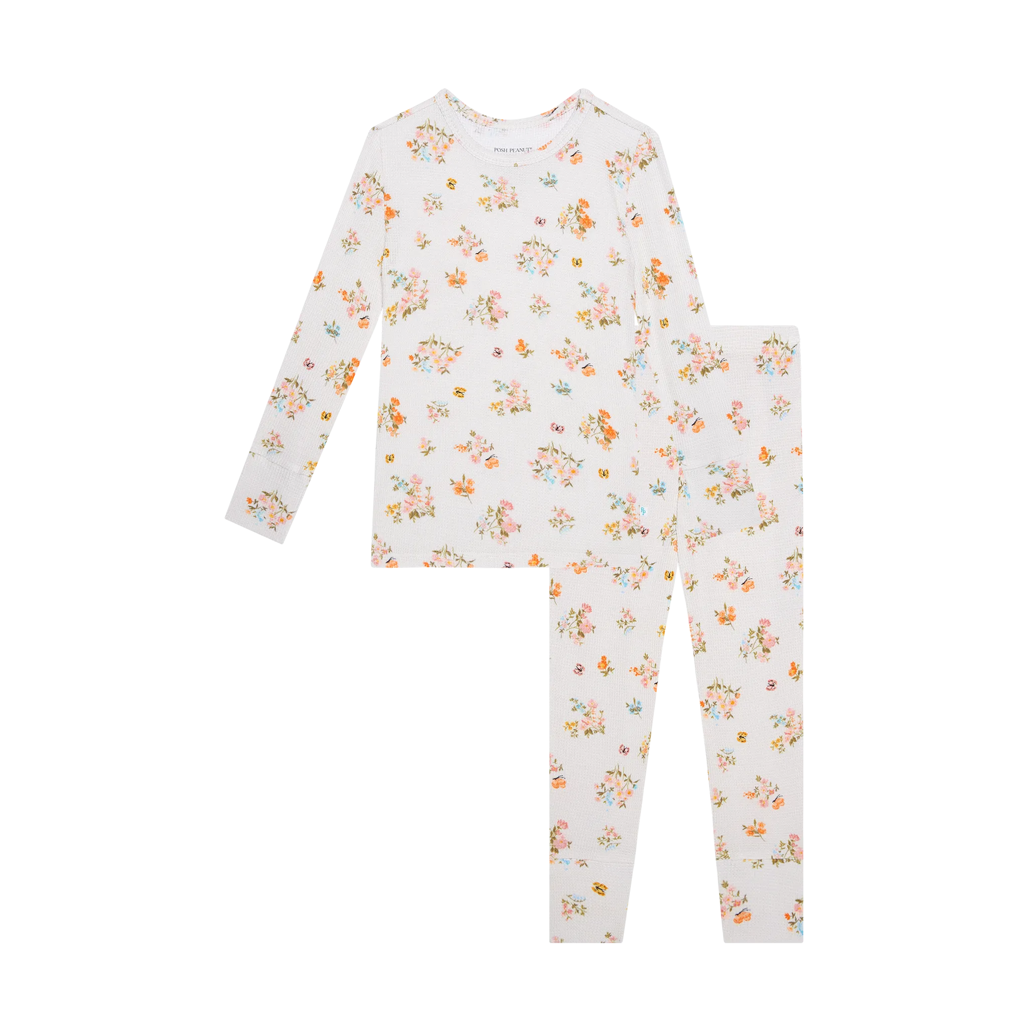 Posh Peanut Basic Long Sleeve Girls Loungewear Pajama & Pants in Clemence