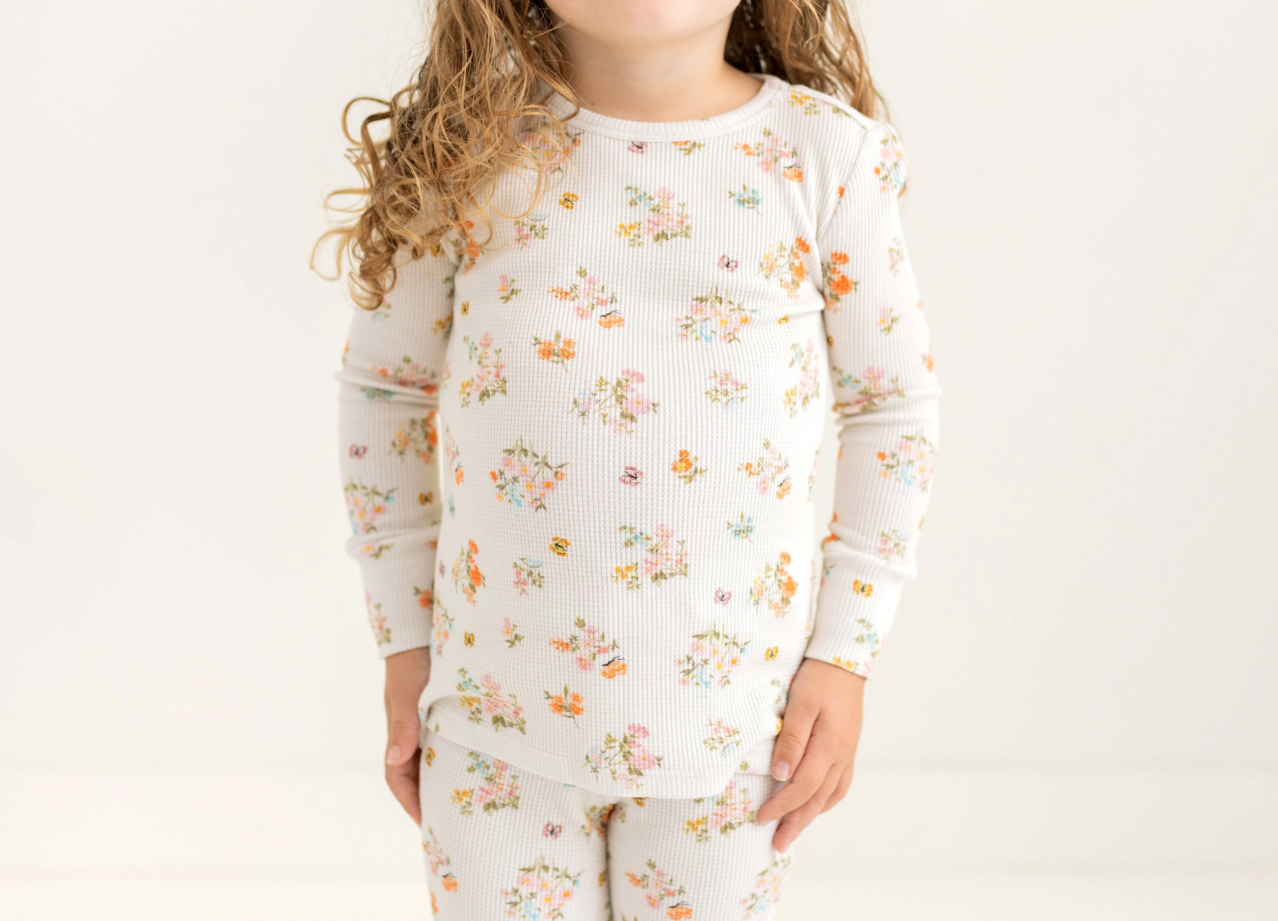 Posh Peanut Basic Long Sleeve Girls Loungewear Pajama & Pants in Clemence