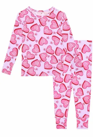 Posh Peanut Basic Long Sleeve Loungewear Pajama & Pants in BFF Besties