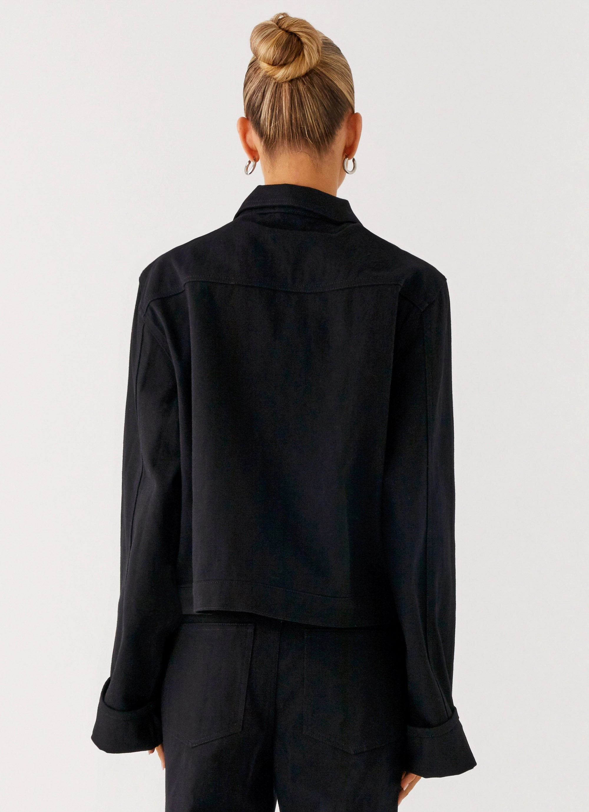 Cold Guard Back Again Oversized Denim Jacket - Black