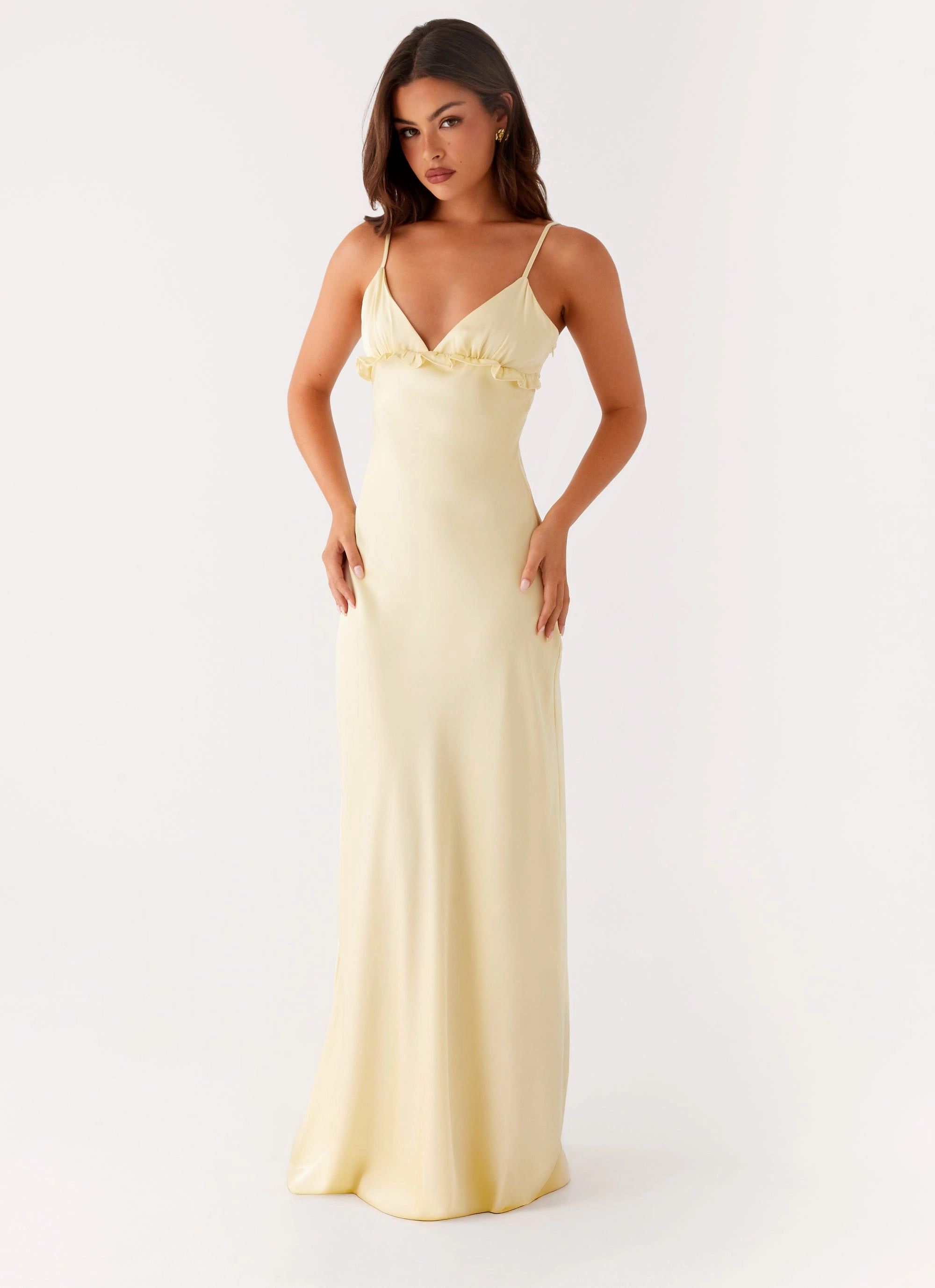 Elona Maxi Dress - Baby Yellow Sleek Look Ready Anytime