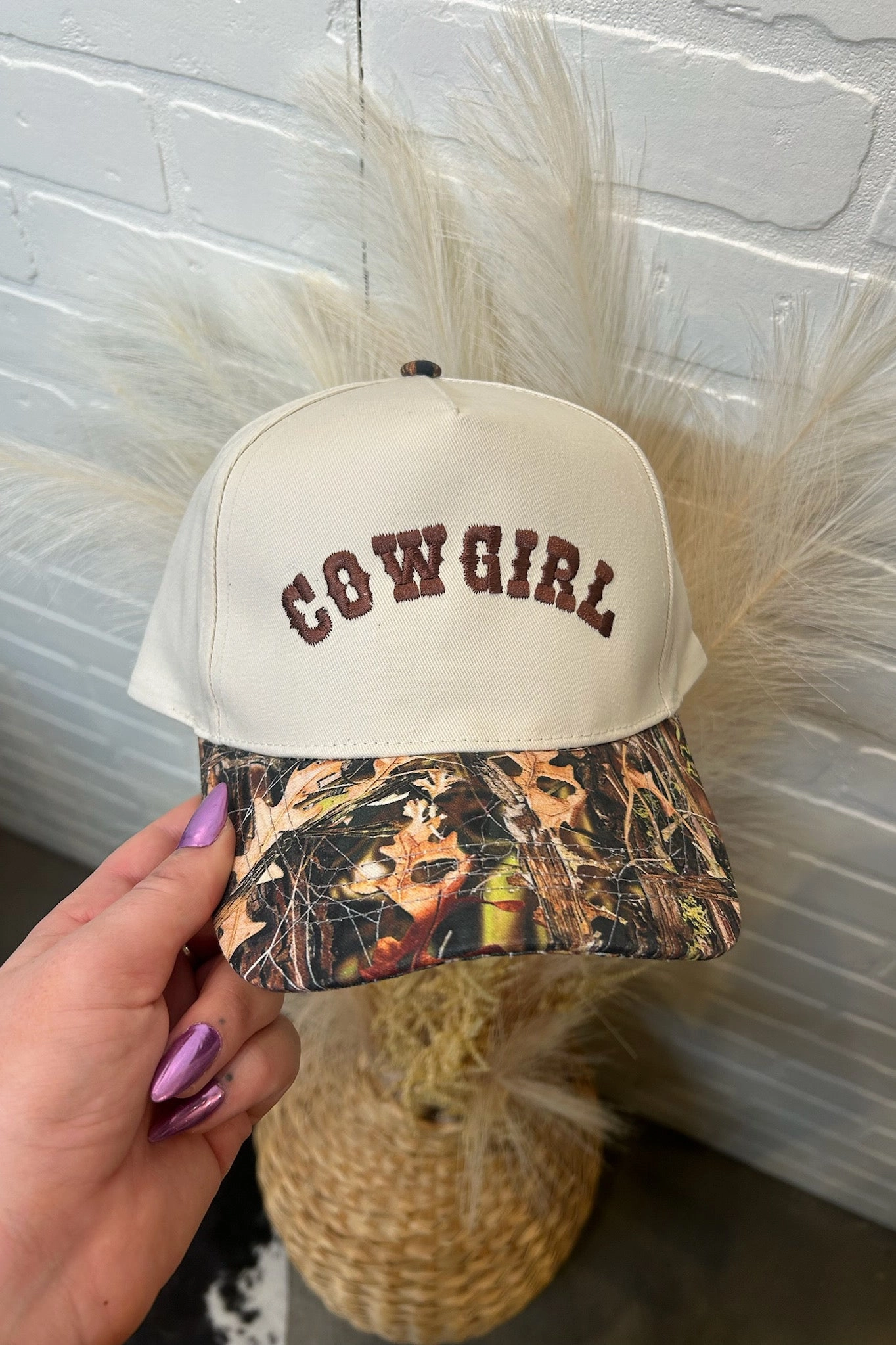 Pre-Order Cowgirl Two Tone Camo Hat- Ivory Prayer