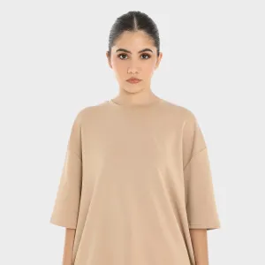 Premium Oversized T-shirt For Women - Beige
