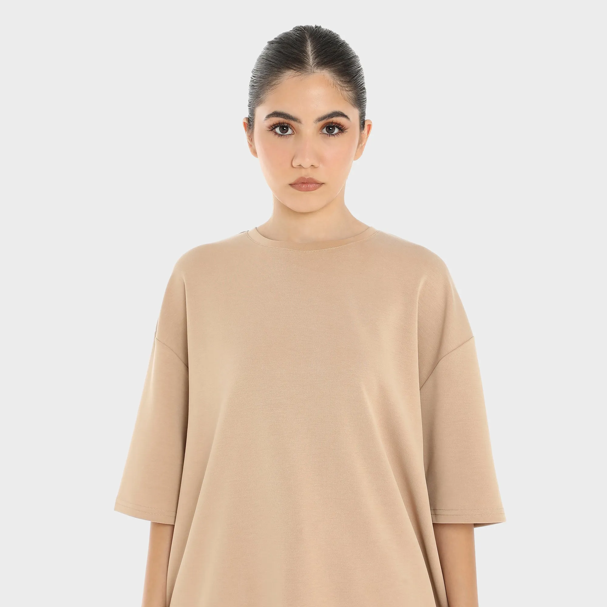 Premium Oversized T-shirt For Women - Beige