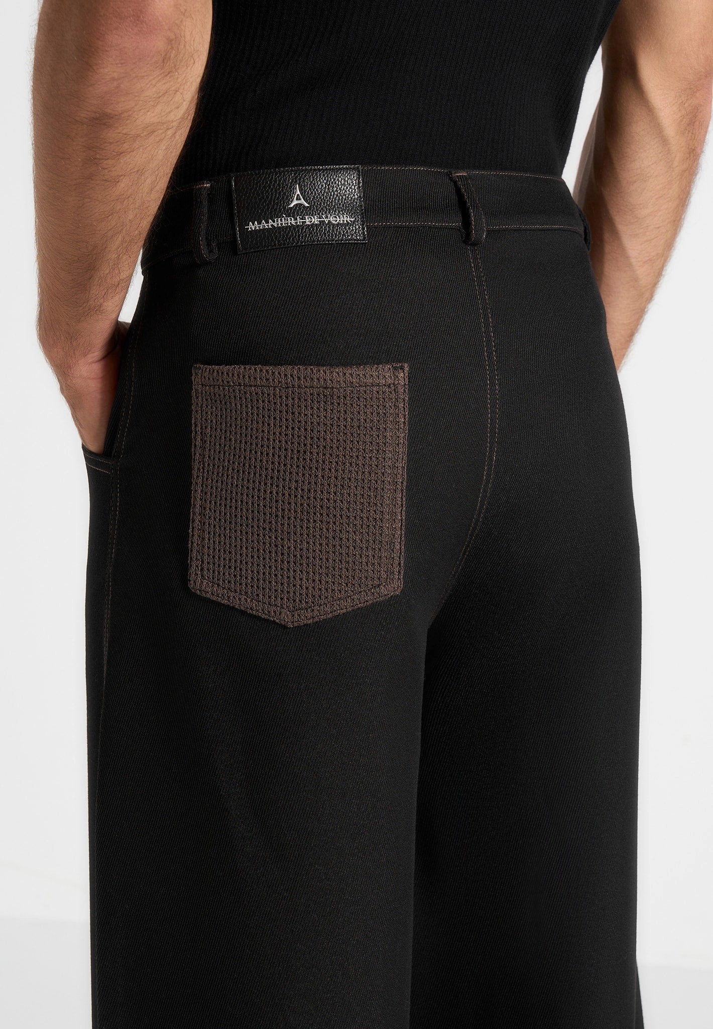 Lazare - Wide Leg Twill Jeans - Black Streetwear Fan Family Style