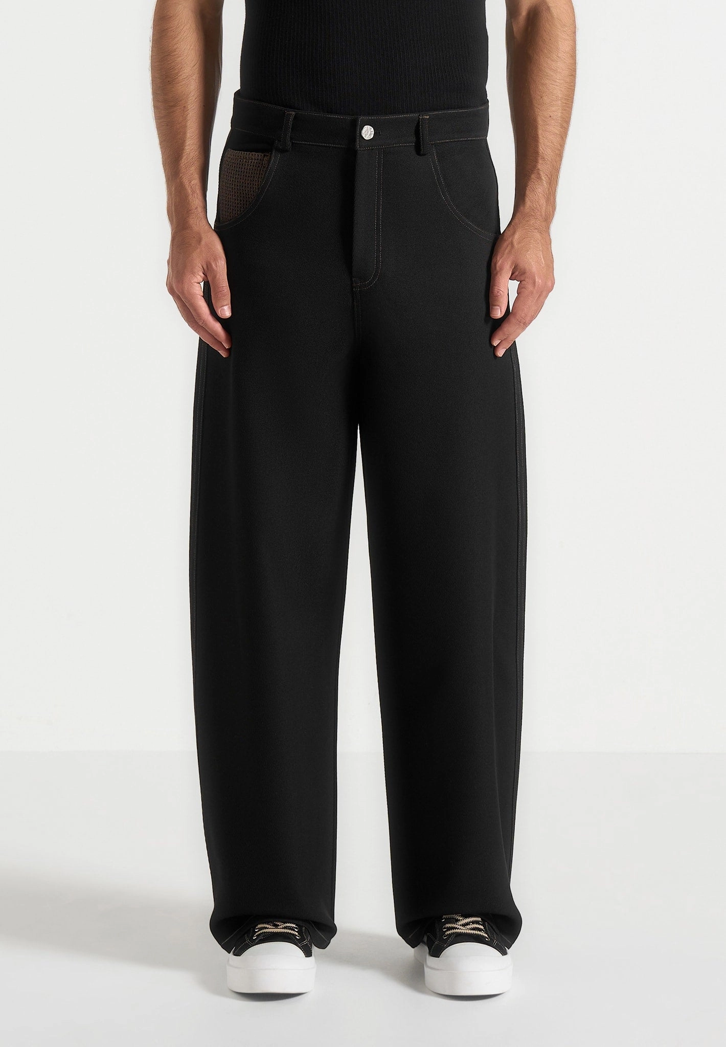Lazare - Wide Leg Twill Jeans - Black Morning Stroll Professional Wear Brunch Outfit Vibrant Trendy