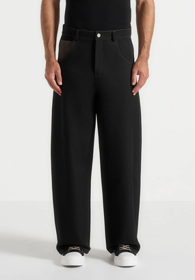 Lazare - Wide Leg Twill Jeans - Black Morning Stroll Professional Wear Brunch Outfit Vibrant Trendy