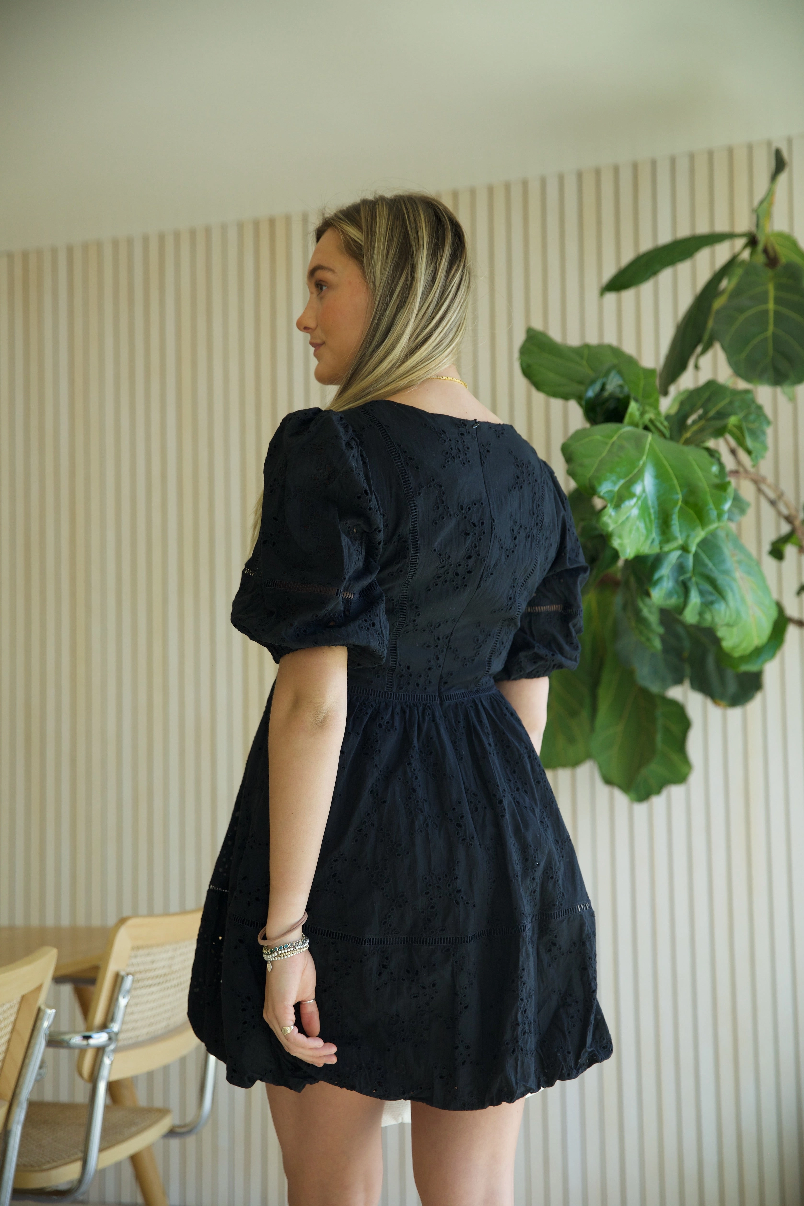 Black Eyelet Dress TaglessDesign Layered Style
