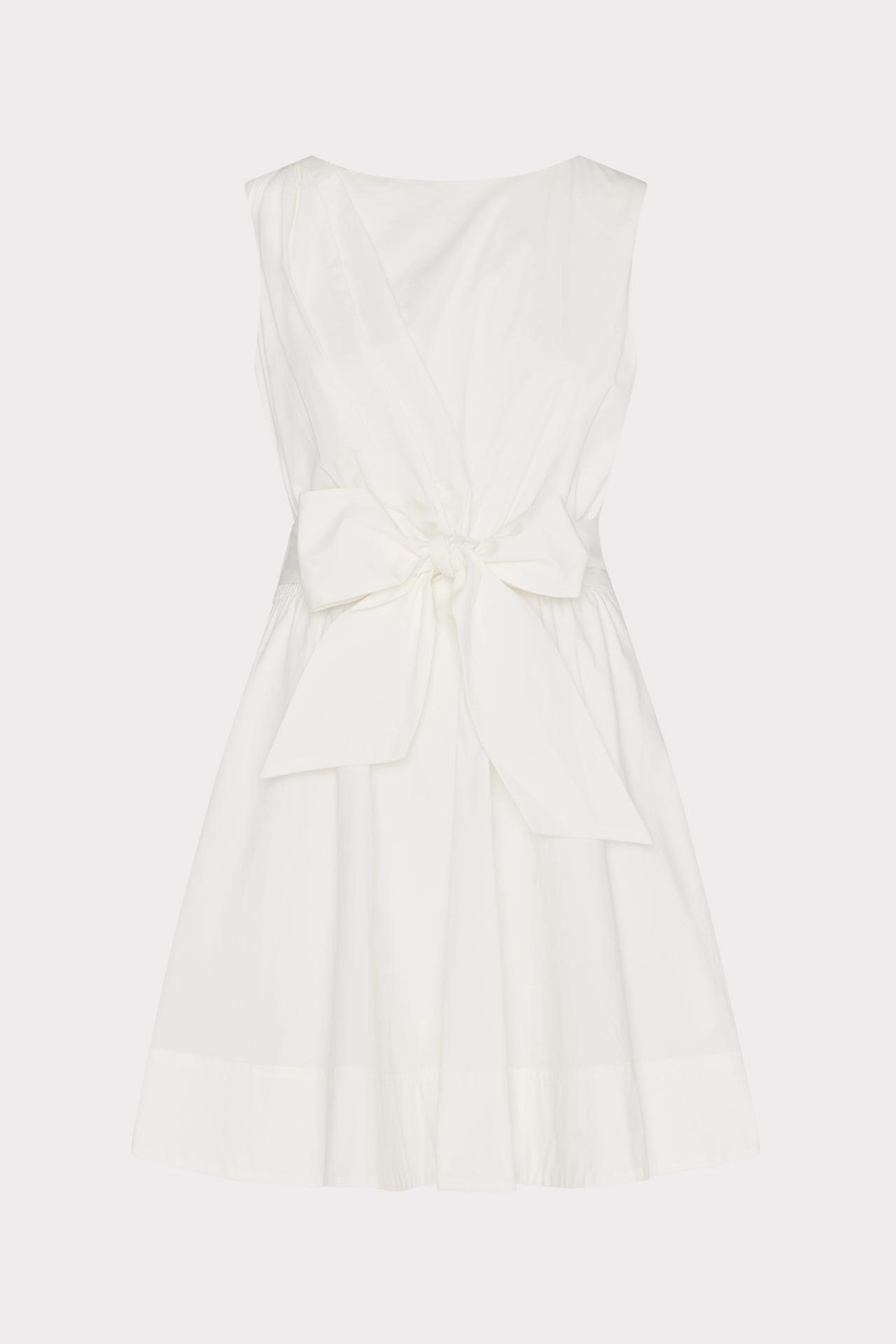 Draped Poplin Sleeveless Mini Dress Breathable Layering Bust-Enhancing