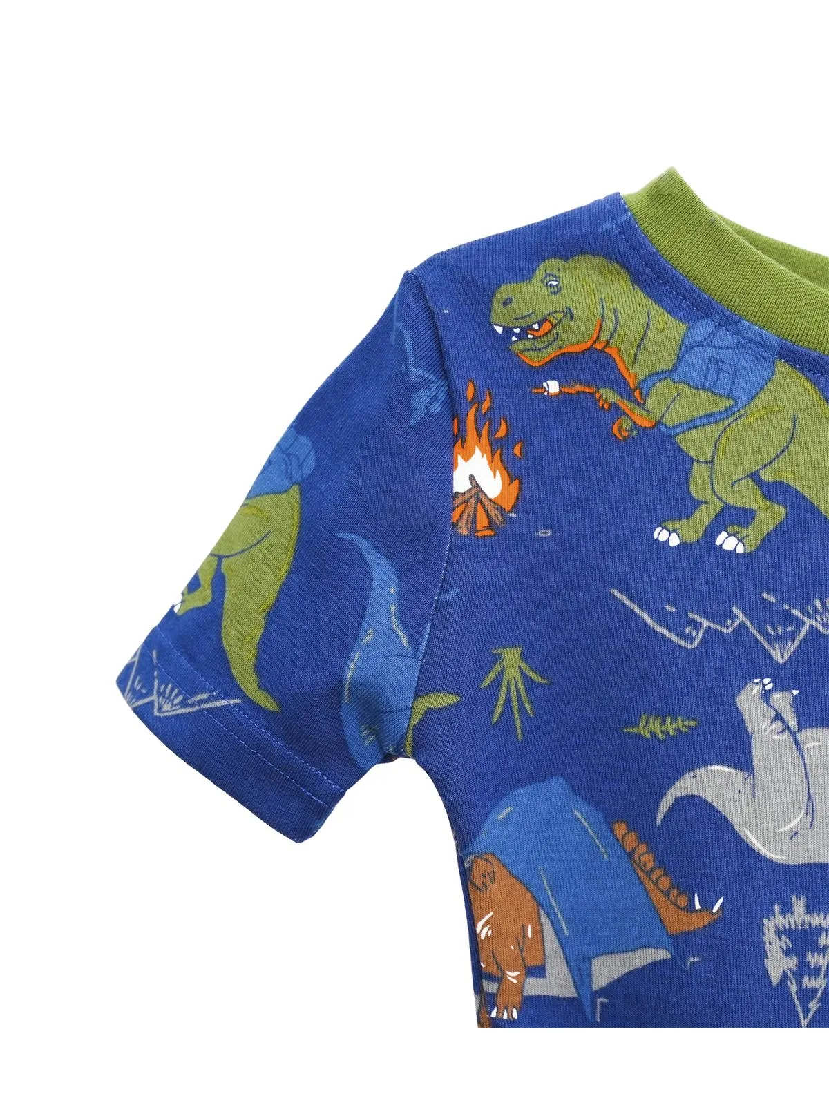 Prestigez Boys' Organic Cotton 2 Piece Pajama Set Dino Pattern